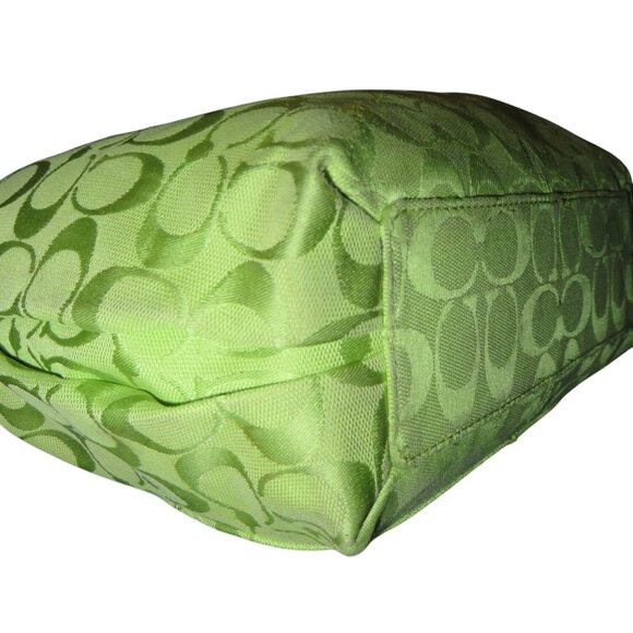 Coach 2010 Lime Green Penelope Signature Canvas Hobo & Matching Leather Wristlet - Picture 8 of 14